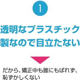 透明なプラスチック製なので目立たない